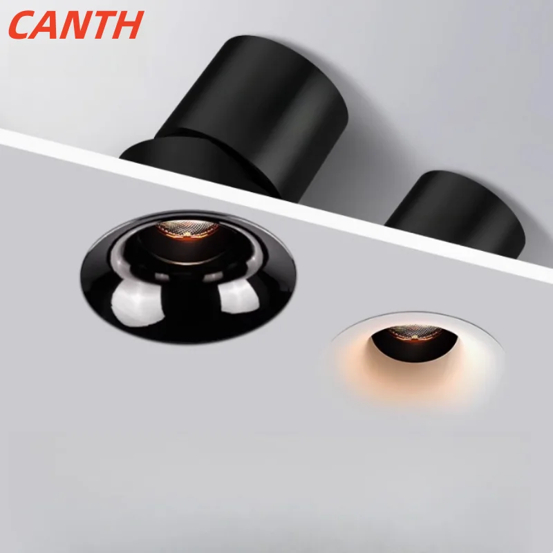 CANTH full spectrum eye protection deep anti-glare spotlights no frame downlights living room hill curved spotlights downlights