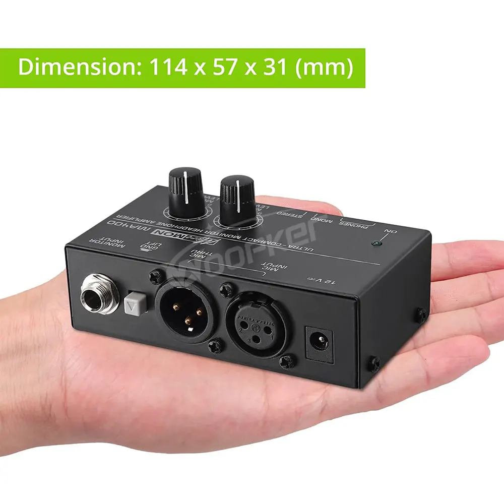 New MA400 Headphone Preamplifier Microphone Preamplifier Audio 6.35mm & 3.5mm He