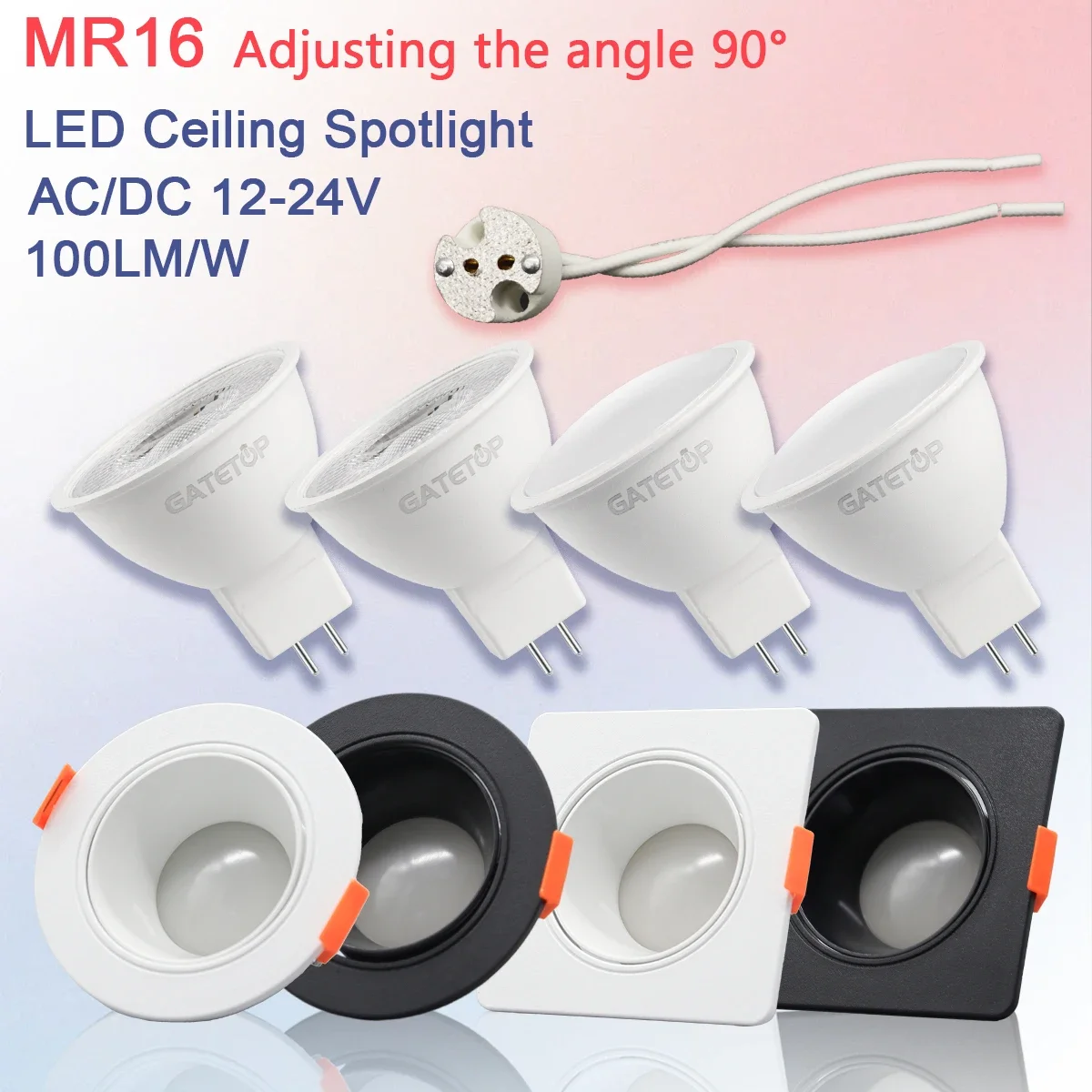 1-20pcs LED Ceiling Lighting 6W MR16 Recessed DC12V Downlight Ceiling Lamps for Living Room LED Spotlight Panel Lights Kitchen