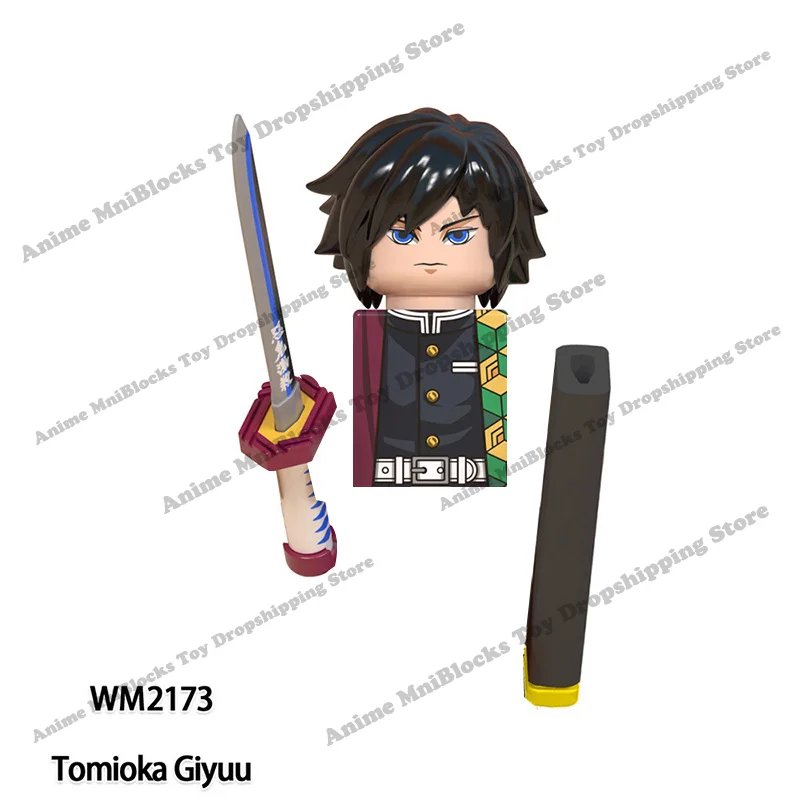 WM6116 WM6137 WM6138 Demon Slayer Anime Uzui Tengen Rengoku Kyoujurou Tanjirou mini Action toy Figures Assemble toys kid gifts