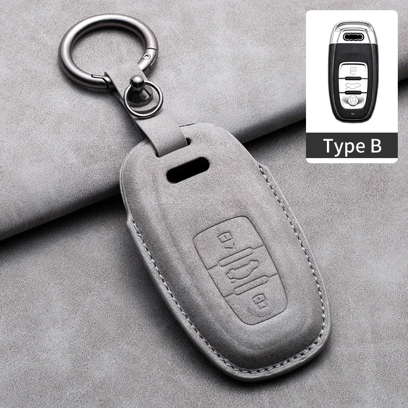 

Leather Car Remote Key Case Cover for Audi A1 A3 A4 A5 A6 A7 A8 Quattro Q3 Q5 Q7 2009-2015 S4 S6 S7 S8 R8 TT 8V C7 Car Key Shell