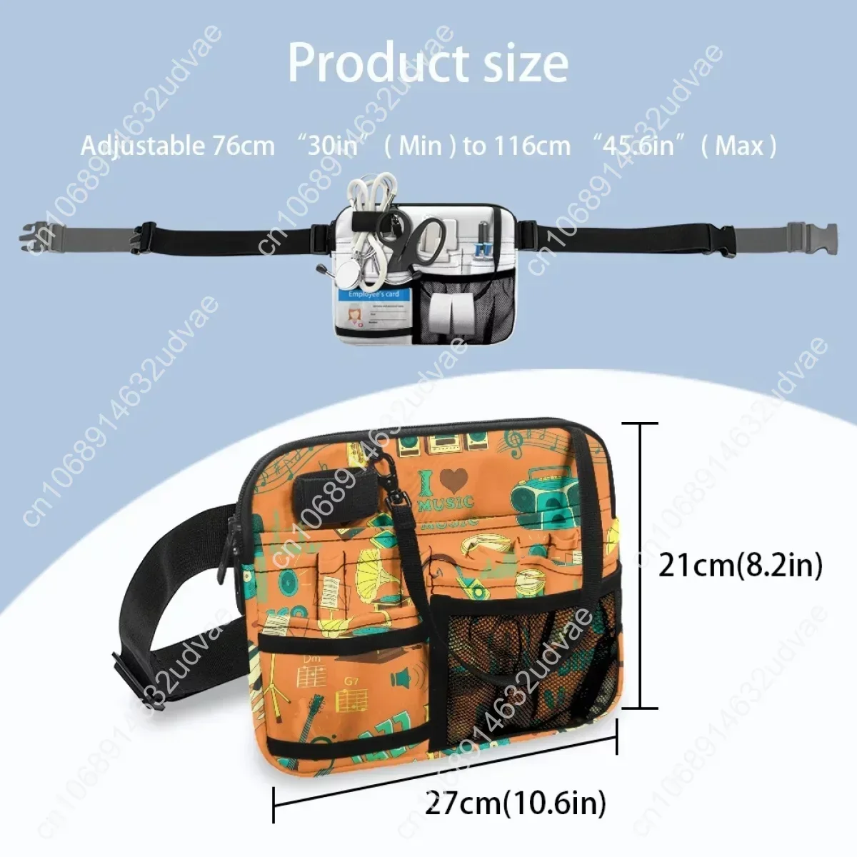 Music Instrument Designer Utility Fanny Pack Medical Nurse Organizer Adjustable Waist Strap Hip Bag for Stethoscopes Bandage New