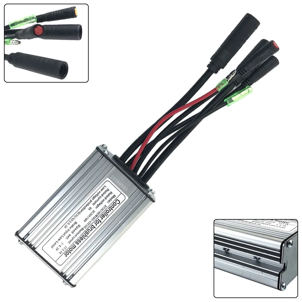 

Controller Ebike 250-350W 9 Pin Waterproof Plug Aluminum + Plastic Current: 17±1A DC36V/48V For KT Series Motors High Quality