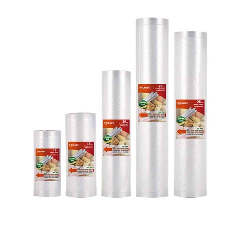 

Food vacuum sealer Storage saver bags Vacuum Plastic rolls 5 size Bags For Kitchen Vacuum Sealer to keep food fresh