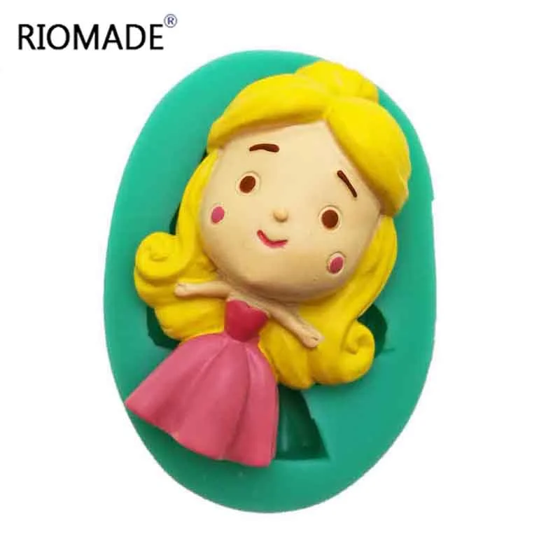 Cartoon-Mädchen Silikonform Fondant Kuchendekoration Prinzessin Schokolade Backen Polymer Clay Zuckerguss Werkzeuge Handgemachte Epoxidharz-Form – Detail 16