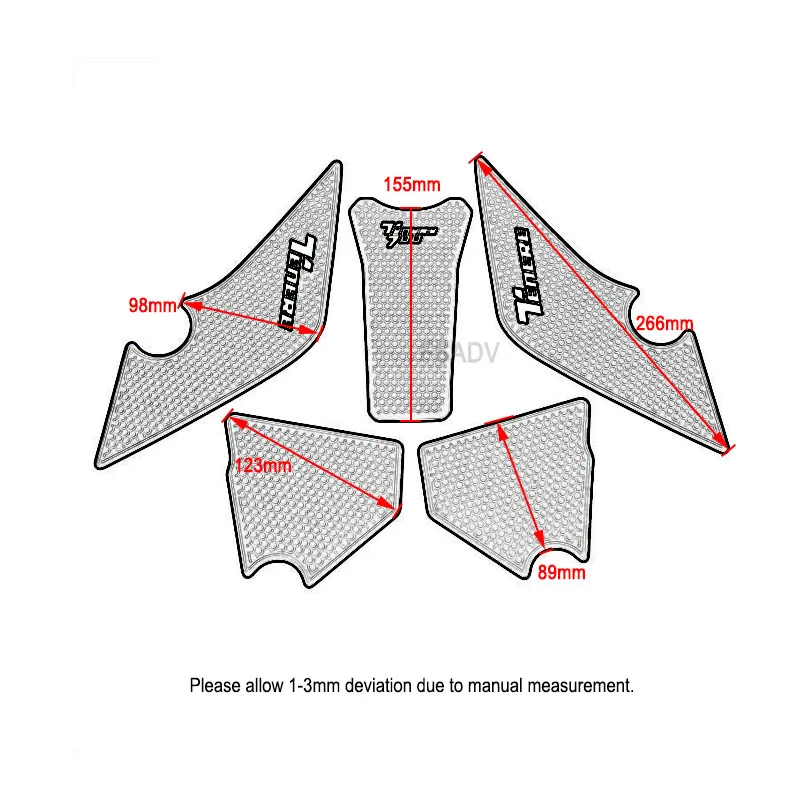 Dla YAMAHA Tenere 700 rajd T700 XTZ 690 T 700 akcesoria motocyklowe antypoślizgowe boczne naklejki na zbiornik paliwa wodoodporne naklejki