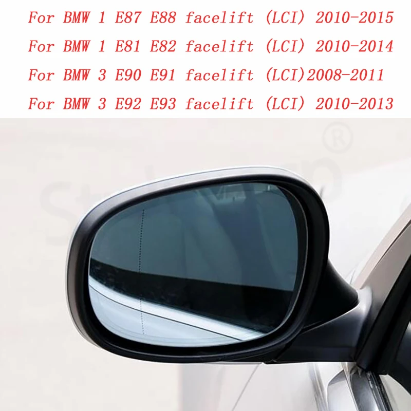 DOCAS 1 Paio di Tappo Copri Specchietto Laterale,Coperture per Specchietto Retrovisore per E81 E87 E90 E91 E92 E93 PRE-LCI(nero lucido