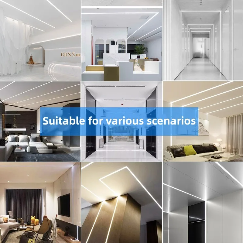 LED Line Light Aluminum Profile Housing Kit Indoor Surface Mounted Embedded Light U-Shaped Cabinet Wardrobe Slot led cabinet light,under cabinet light,cabinet lights,led cabinet lights