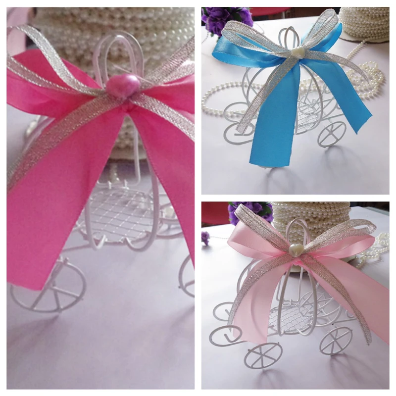 

10 шт. железная корзина с тыквой, коробка для конфет, креативная розовая синяя каретка, держатель для конфет, товары для свадебного подарка