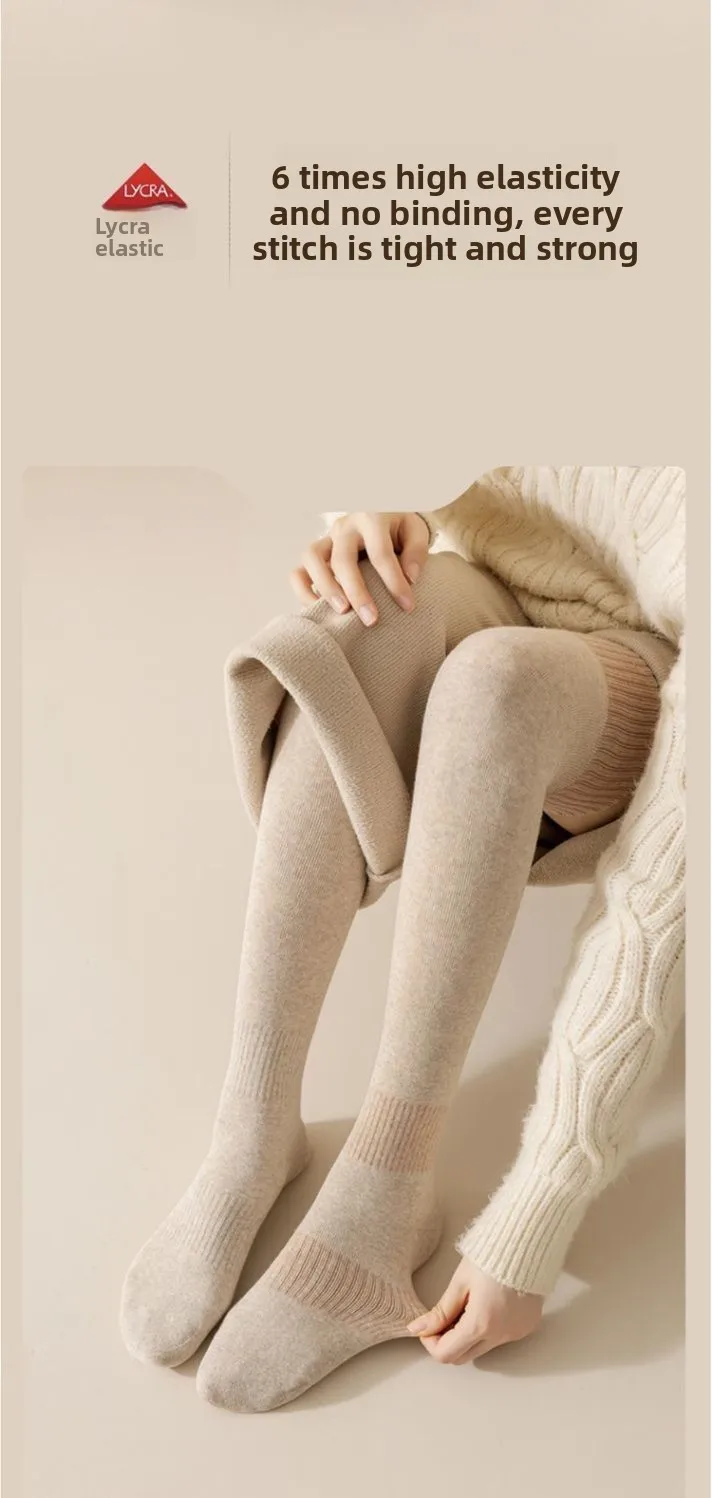 2 Paar Kniestrümpfe für Damen, Winter, dick, warm, mit Fleece gefüttert, über Kniestrümpfe, lange Socken – Detail 9
