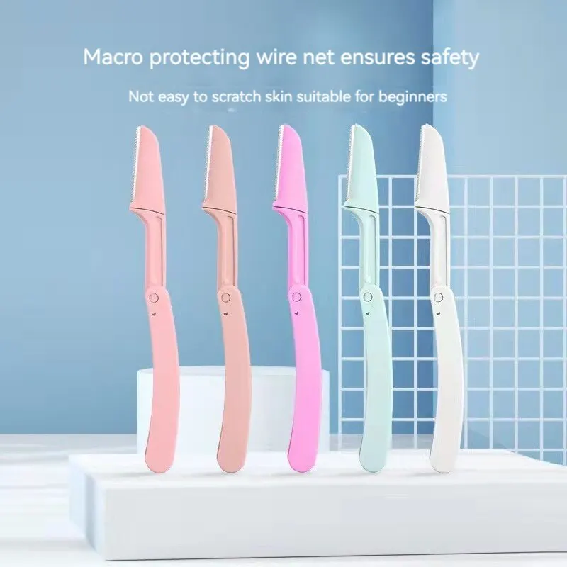 안전한 접이식 눈썹 면도기, 스테인레스 스틸 블레이드, 미용 도구, 휴대용 의상..