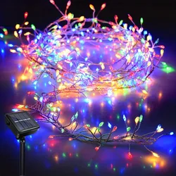 Radiant Solar LED Firecracker String Lights - Waterproof Outdoor Fairy Garland for Celebrations and Holiday Decor (Color Light)