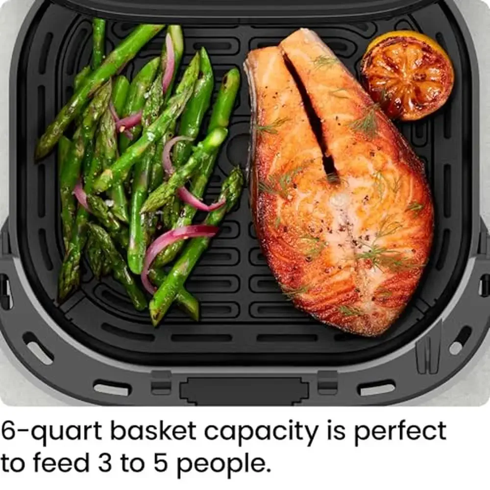 Compact 6QT Airfryer Easy View Window Hi-Fry Technology Touch Controls Nonstick Dishwasher Safe Healthy Meals  Quality Assurance 3