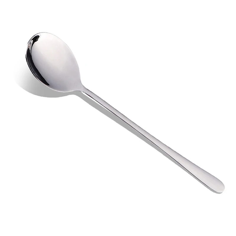 Long Handled Dinner Spoon Korean Style Stainless Steel Spoon for Ice Cream Dessert Cutlery Kitchen Tableware