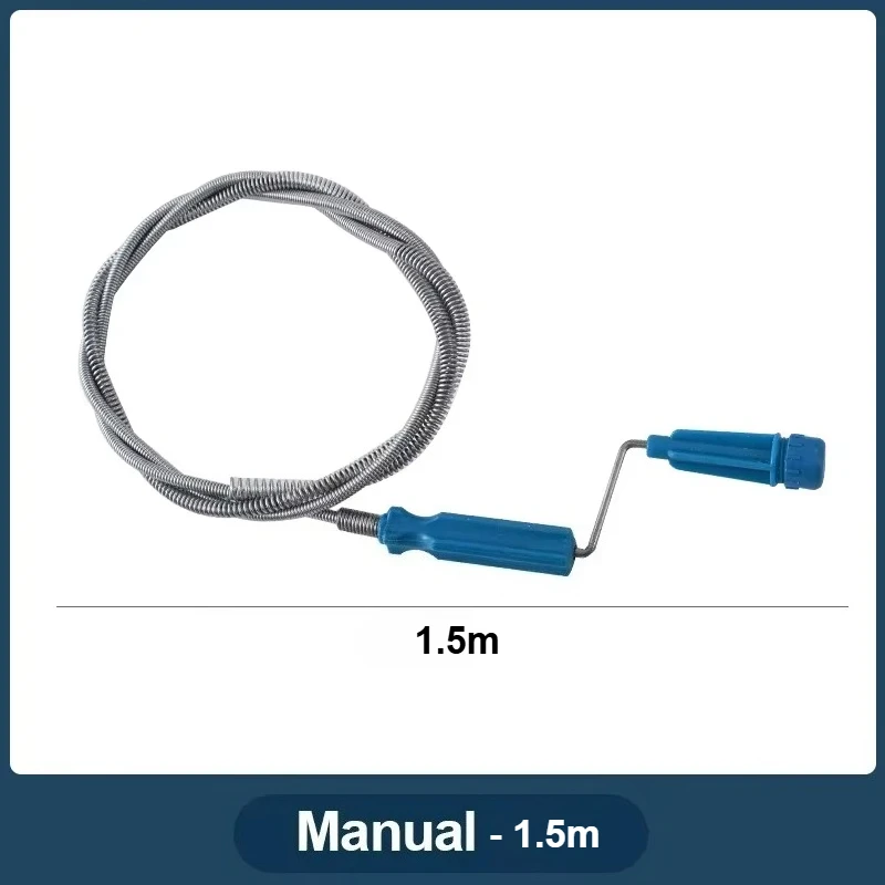 Multifunctional Sewer Unclogger 1.5-5m Pipe Flexible Metal Spring Sink Dredge Auger Plumbing Toilet Floor Drain Unclogger Tool