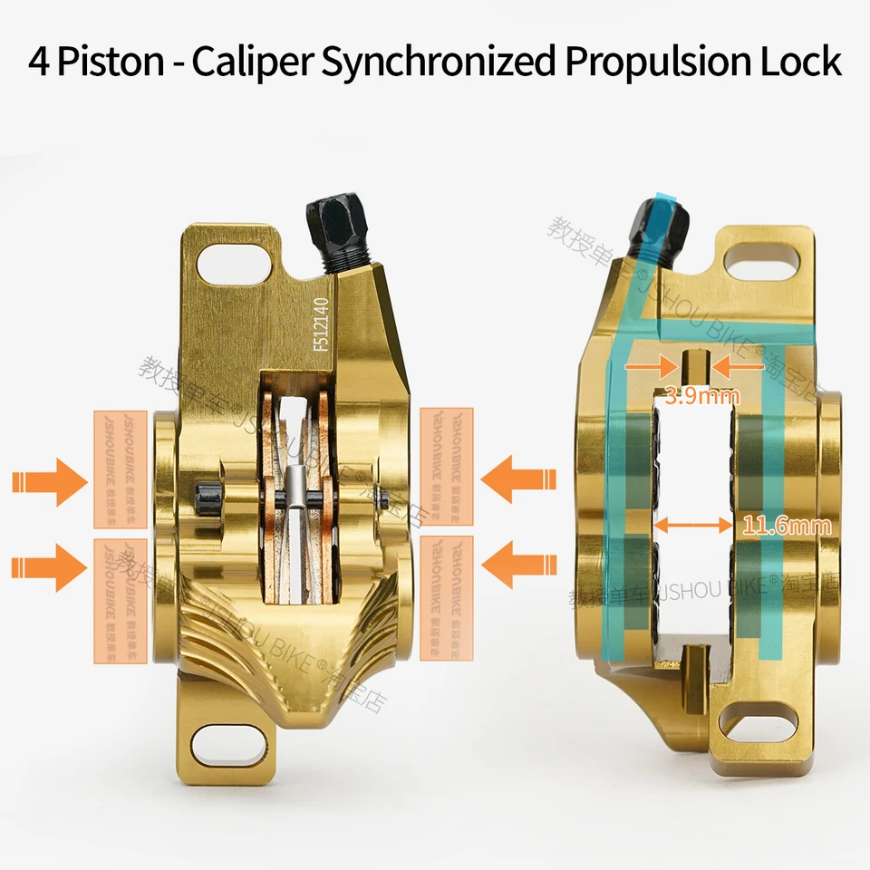 Frog Wake MTB Hydraulic Disc Brake Kit 4 Piston Front Rear Brake