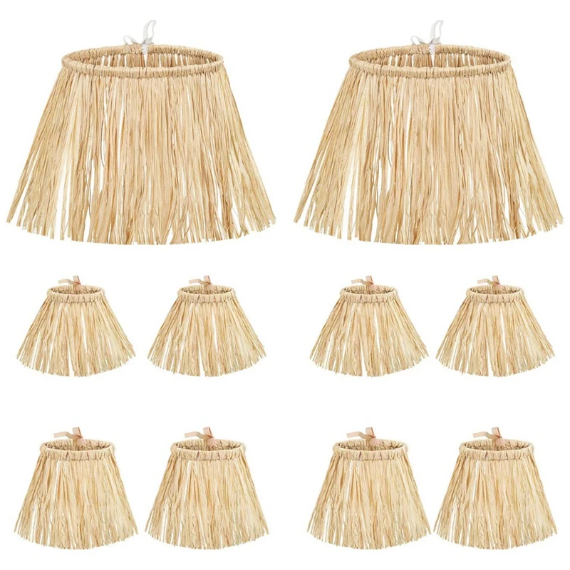 

10 Pieces Scarecrow Straw Raffia Material Scarecrow Costume Kit Accessories Decoration Raffia Neck Arm And Ankle Ties