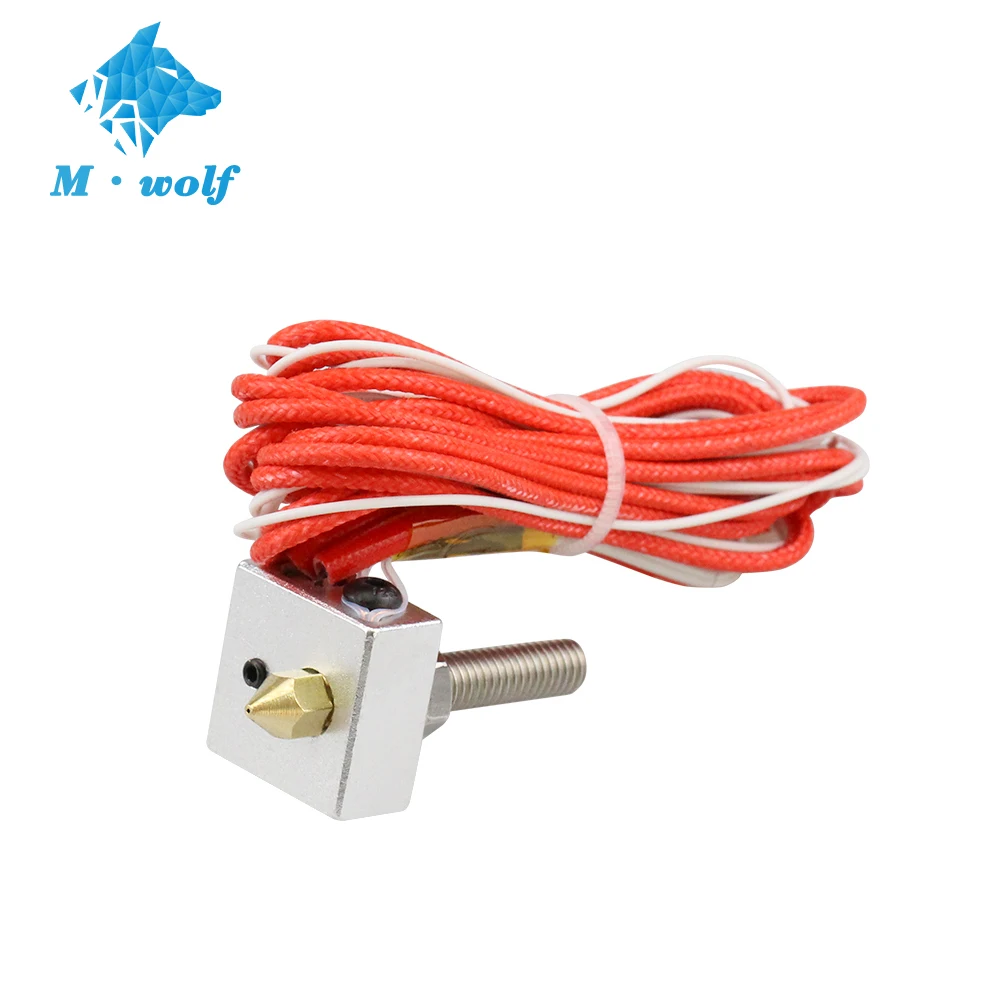 핫 엔드 키트 MK7 MK8 0.4mm 노즐 압출기 목구멍 12V 24V 40W 히터 서미스터 3D 프린터 용 알루미늄 히터 블록