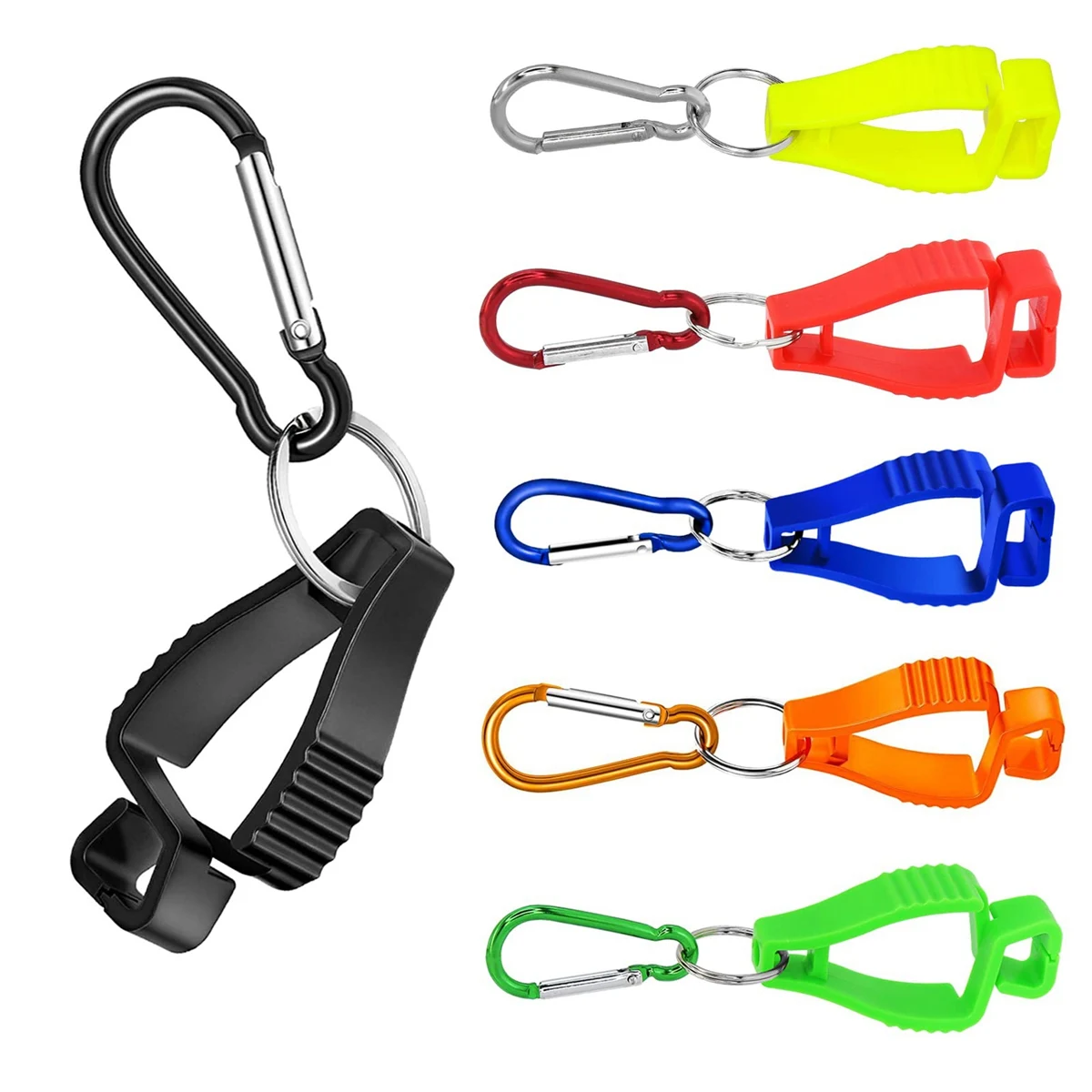 6Pcs Glove Clips for Work Glove Holders Belt Clip with Metal Carabiners for Construction Worker Guard Labor