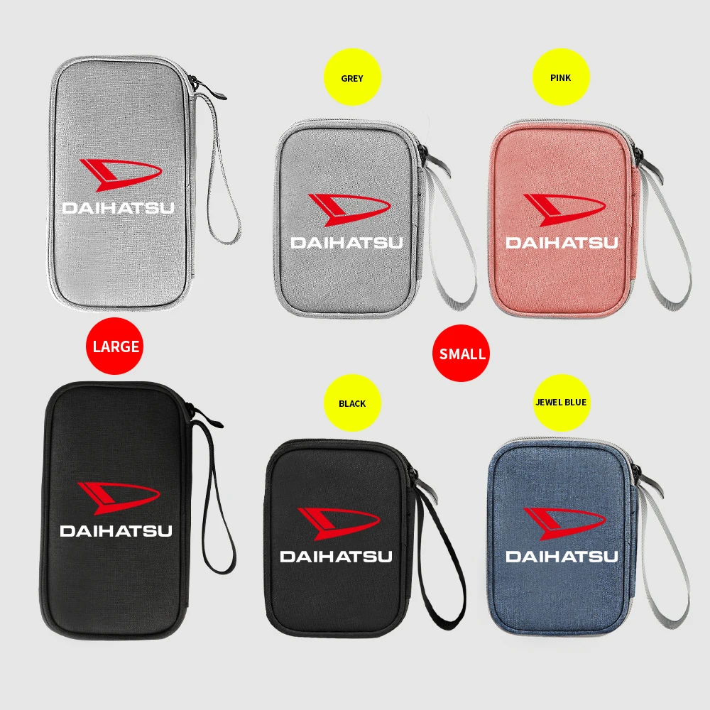 패션 자동차 키 체인, 드라이버 라이센스 폰 이어폰 가방, USB 케이블 보관함, Daihatsu Altis Terios Sirion Mira Materia용