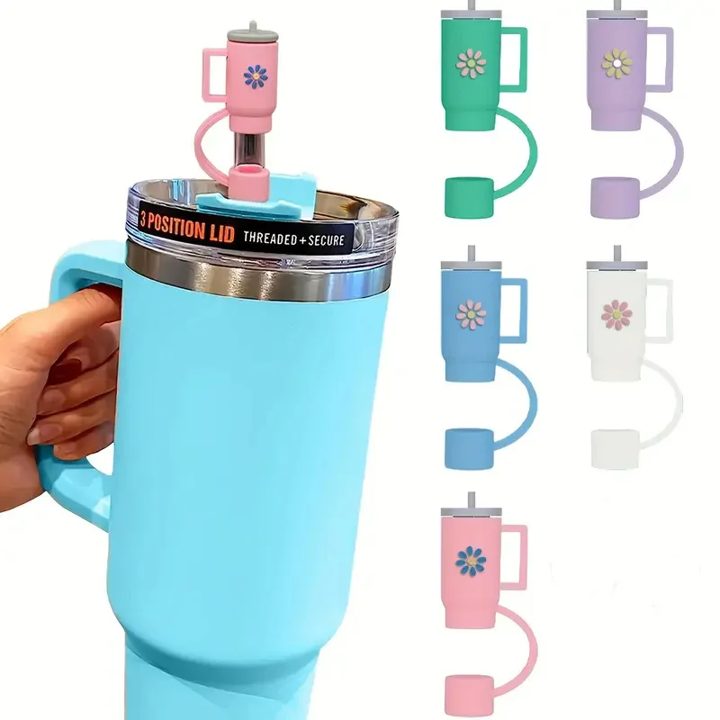 Cup Cover Cup Accessories Straw Covers Tumbler Cover Silicone Stoppers Bottle Cover Tumbler Lid 5Pcs Straw Cover Cap for Stanley Cup Silicone Straw Topper Compatible with Stanley 30&40 Oz Tumbler with Handle