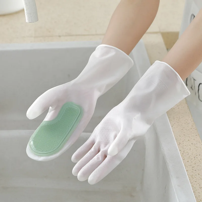 1 Pairs Dishwashing Cleaning Gloves Silicone Rubber Glove Household