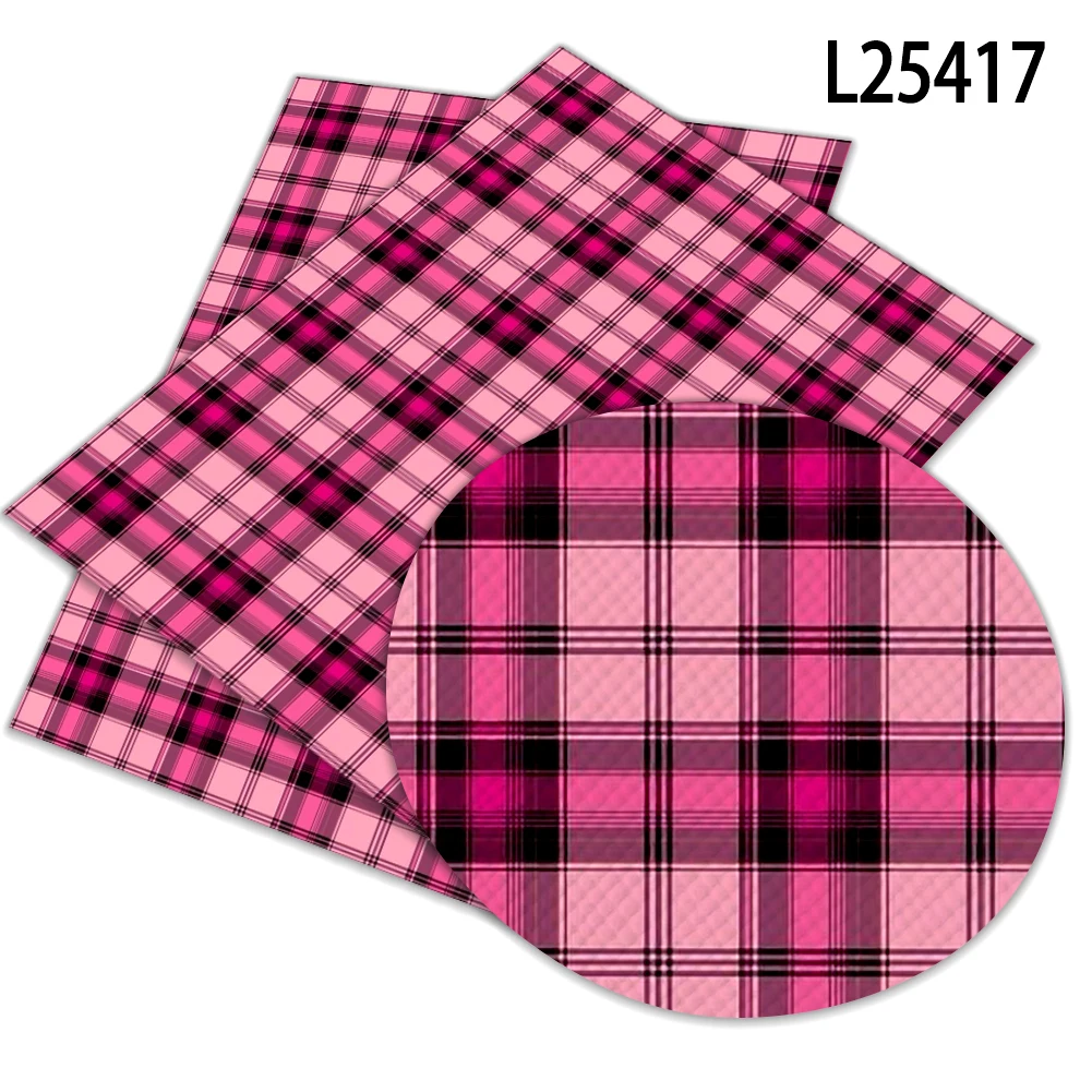 22x30cm Plaid Print Pattern Artificial Leather Cross Pattern for DIY Jewelry Earring Craft Making