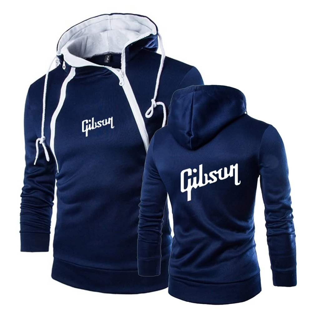 Gibson 2023 Autumn and Winter New Style Men Zipper Hoodie High-quality Three-color Style Solid color Comfortable Sports Sweater