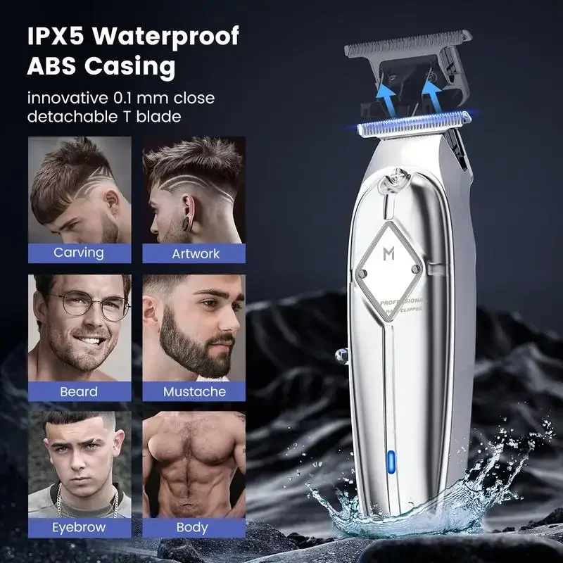 GLAKER Hair Clipper & Trimmer Kit - Cordless, LED Display, Long Battery Life, Adjustable Steel Blades, Spectacular Comfort - K11 4