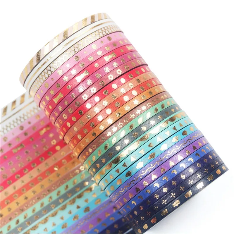 Gold Foil Stars Washi Tape for Journals and Scrapbooking - Decorative Adhesive Stationery