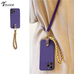 Vintage Leather Crossbody Necklace Strap Lanyard Phone Case Cover - Galaxy S25 Ultra (Purple)