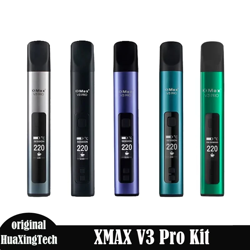 

Original XMax V3 Pro Dry Herb Vaporizer Kit 2600mah 18650 Battery Ceramic Chamber Temperature Control Vape Pen Also For Wax