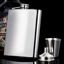 Flacon Portable en acier inoxydable de 7oz 8oz, flacon de hanche, Flagon whisky Pot à vin couvercle en cuir, entonnoir voyage, verres à vin tasse