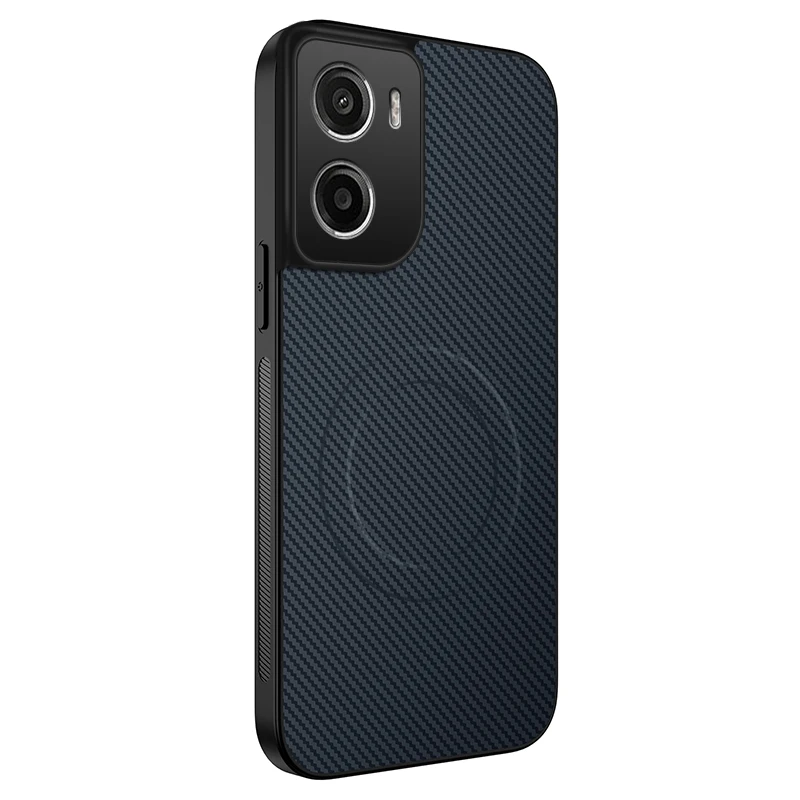 Carbon Fiber Texture Phone Case with MagSafe-Compatible Protective PC Back Cover