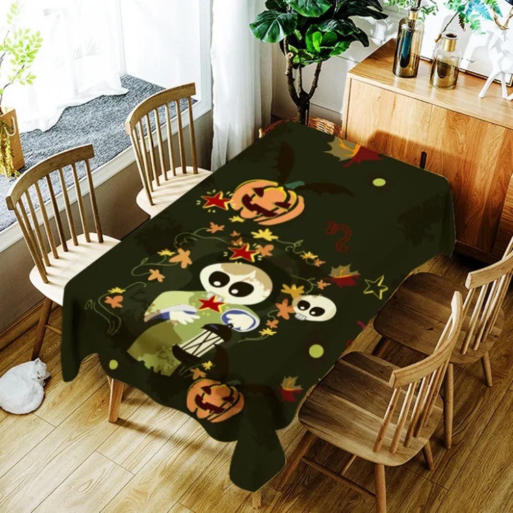 

Home Halloween Decoration Table Cloth Waterproof Rectangular Tablecloths Round Tablecloth Party Decoration Nappe Picnic Blanket