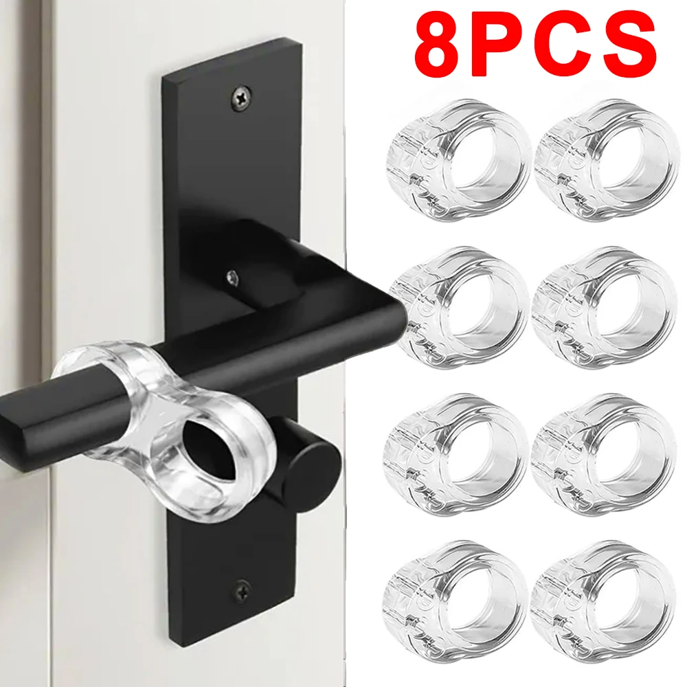 8/1Pcs Door Stopper Punch-free Door Handle Buffer Wall Protection Transparent Doorknob Bumper For Walls Furniture Protective Pad