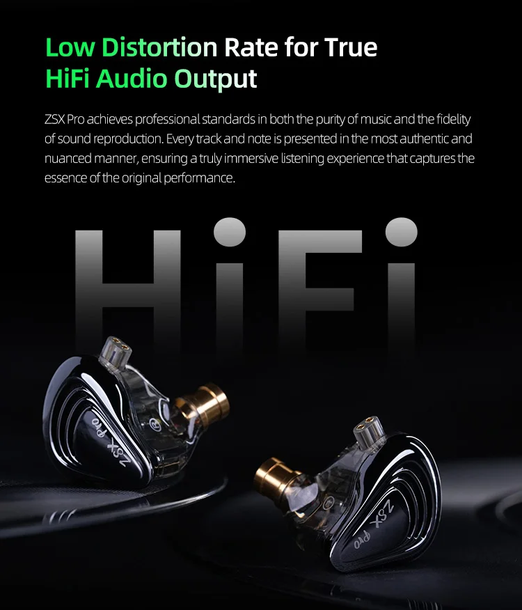 KZ ZSX Pro 5BA+1DD Hybrid Drive 10mm Dynamic Drive Unit Earphones, HIFI Music Earbuds Sport Game Headsets ZSXPRO
