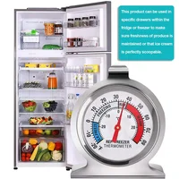 Pack de 2 thermomètres pour réfrigérateur -20-80 ° Thermomètre de réfrigérateur classique F à grand cadran avec thermomètre indicateur rouge pour refroidisseur de congélateur 5