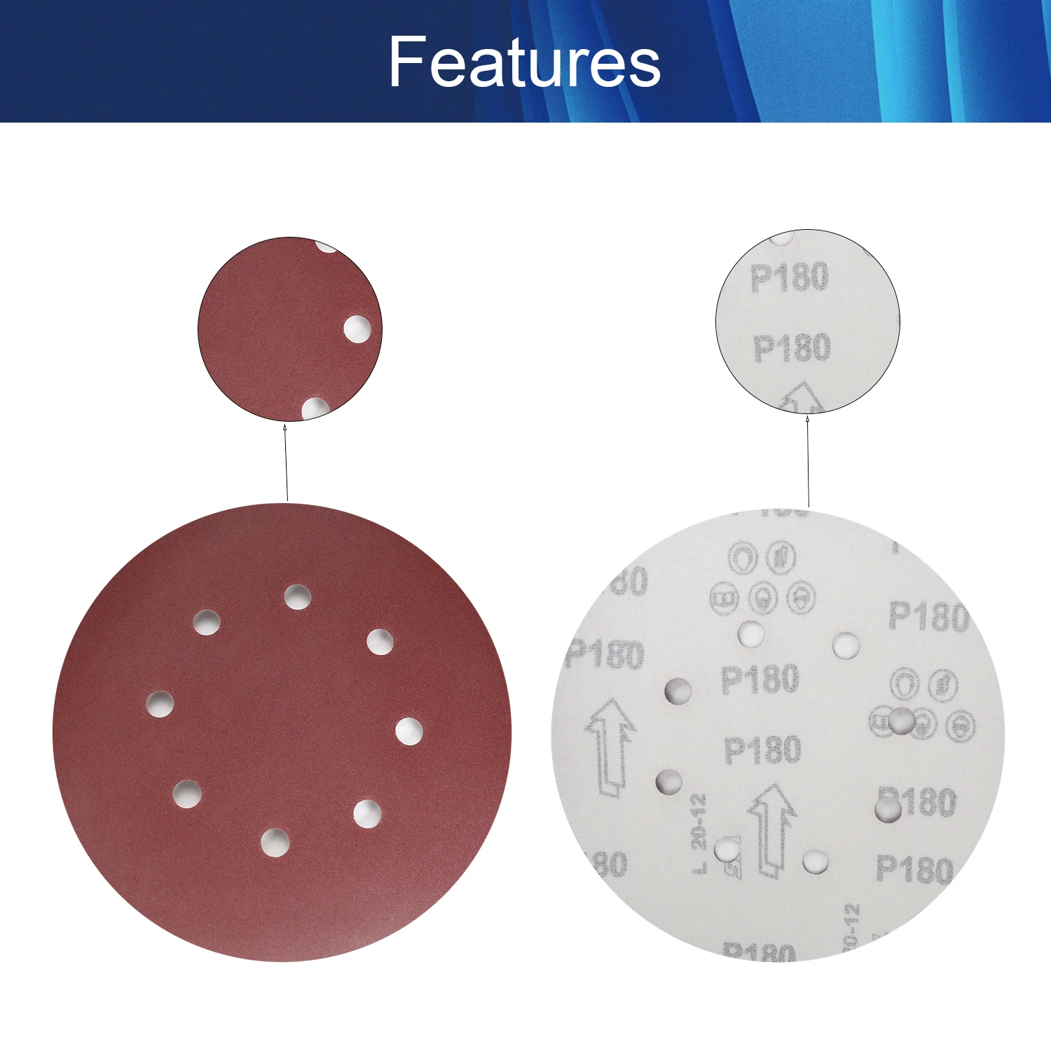 180mm Sanding Discs 40 Grit informacionpublica.svet.gob.gt
