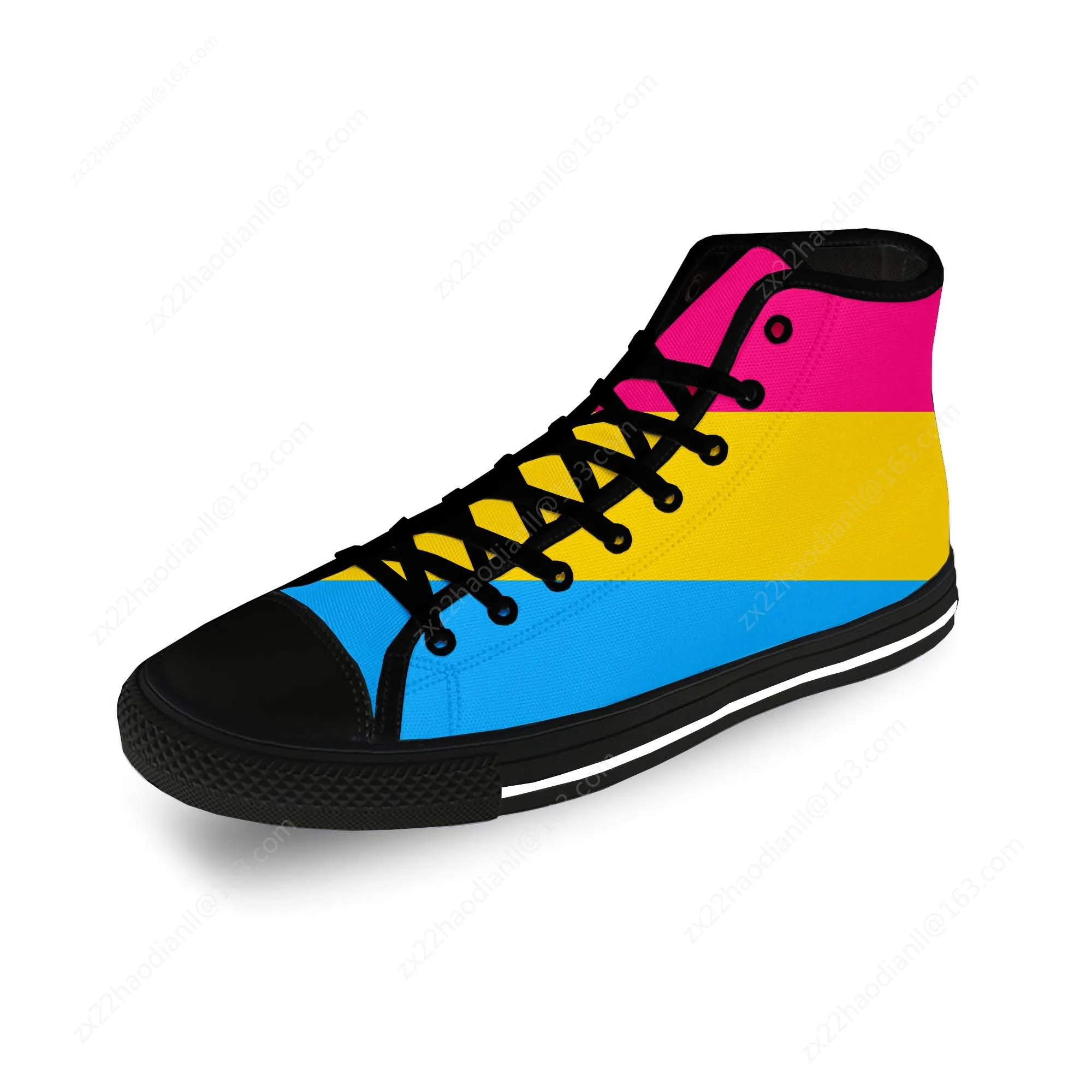 Pansexuality Gay pride flag Funny Casual Cloth Fashion 3D Print High Top Canvas Shoes Men Women Lightweight Breathable Sneakers