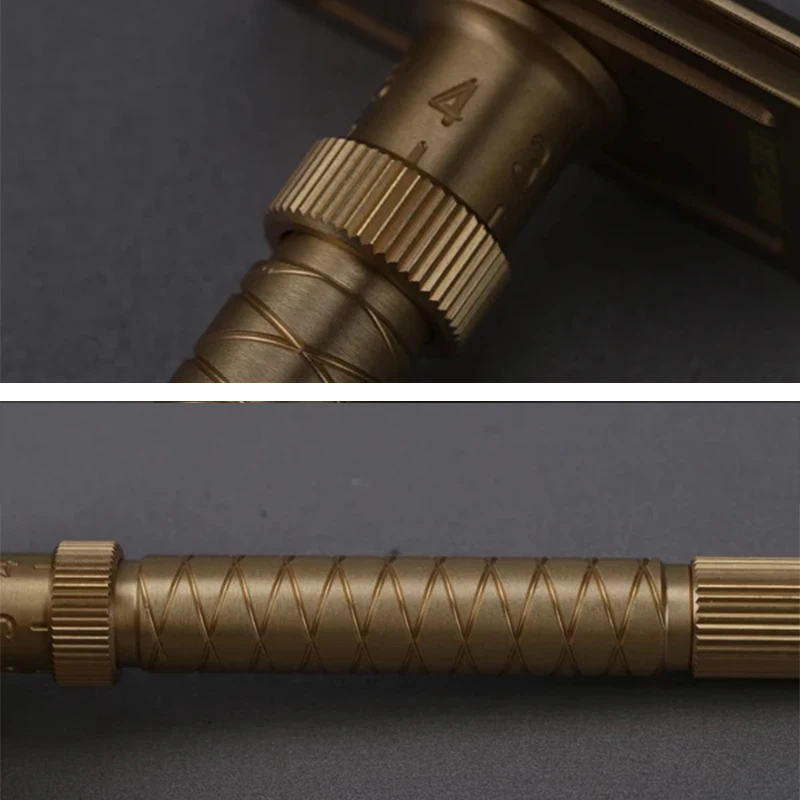 야치 100% 황동 소재 조절 가능한 더 파이널 컷 - 황동 V2 안전 면도기, 90mm 길이, 12mm 직경으로 편안한 그립감 제공