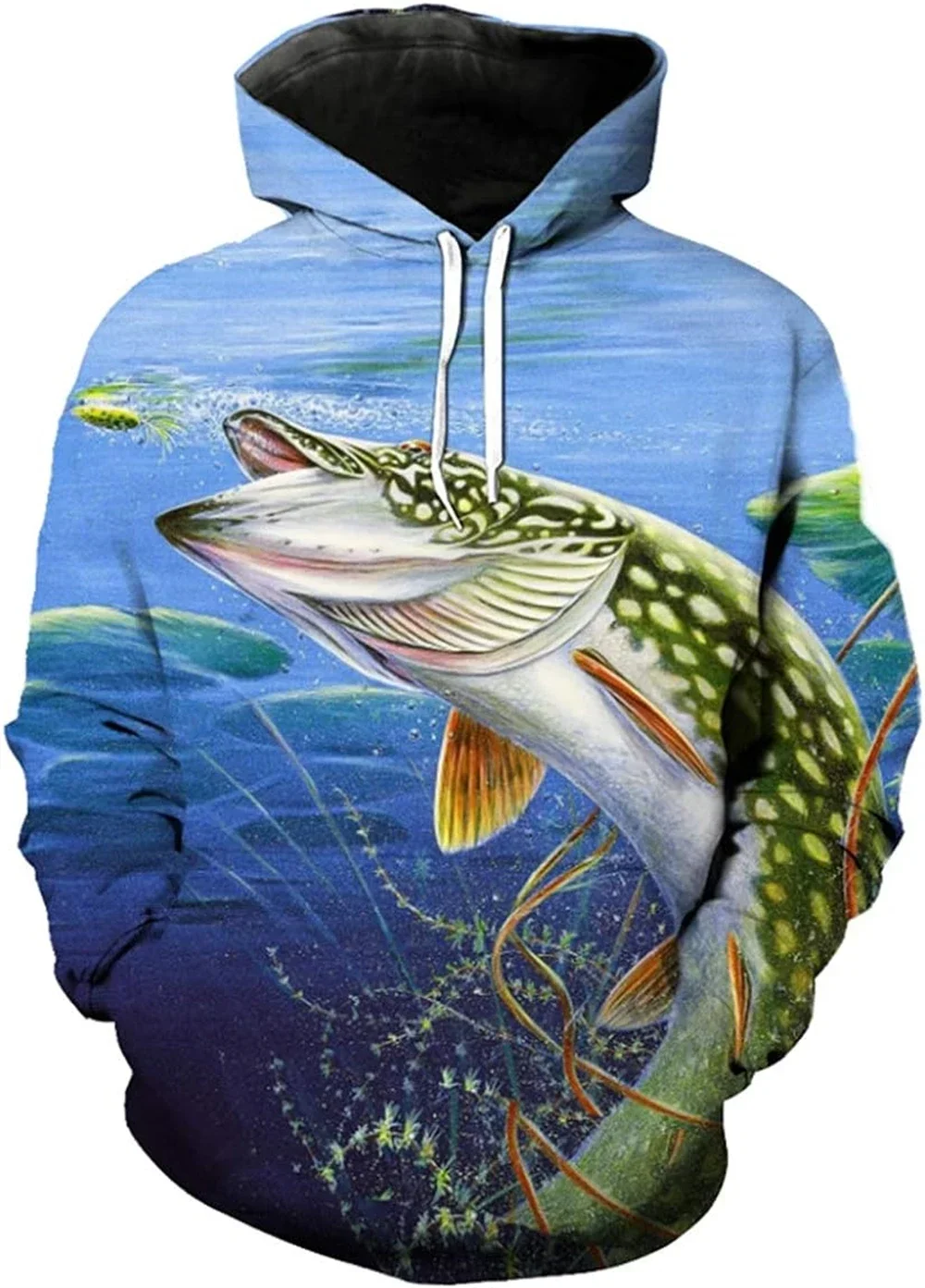 thumbnail image 1 of Sudadera con capucha para hombre, diseño de peces, estampado 3D, para amantes de la pesca, informal, de manga larga, ropa deportiva de gran tamaño, 6XL, 1 of 5