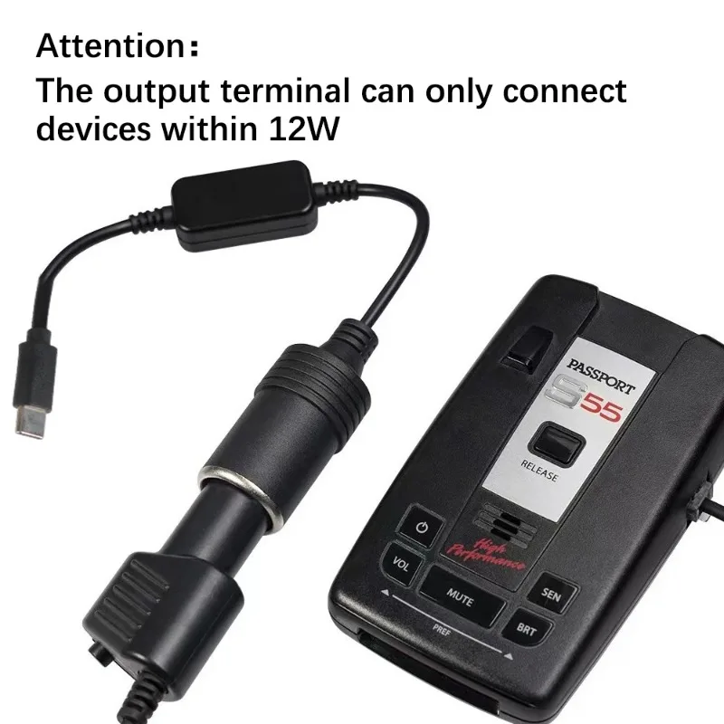 Cable Convertidor,Adaptador De Encendedor De Cigarrillos Usb C A 12 V 10 W Cable Convertidor De Corriente Adaptador De 5v A 12v Enchufe Encendedor De Coche Hembra Negro Adaptador Usb C Macho A