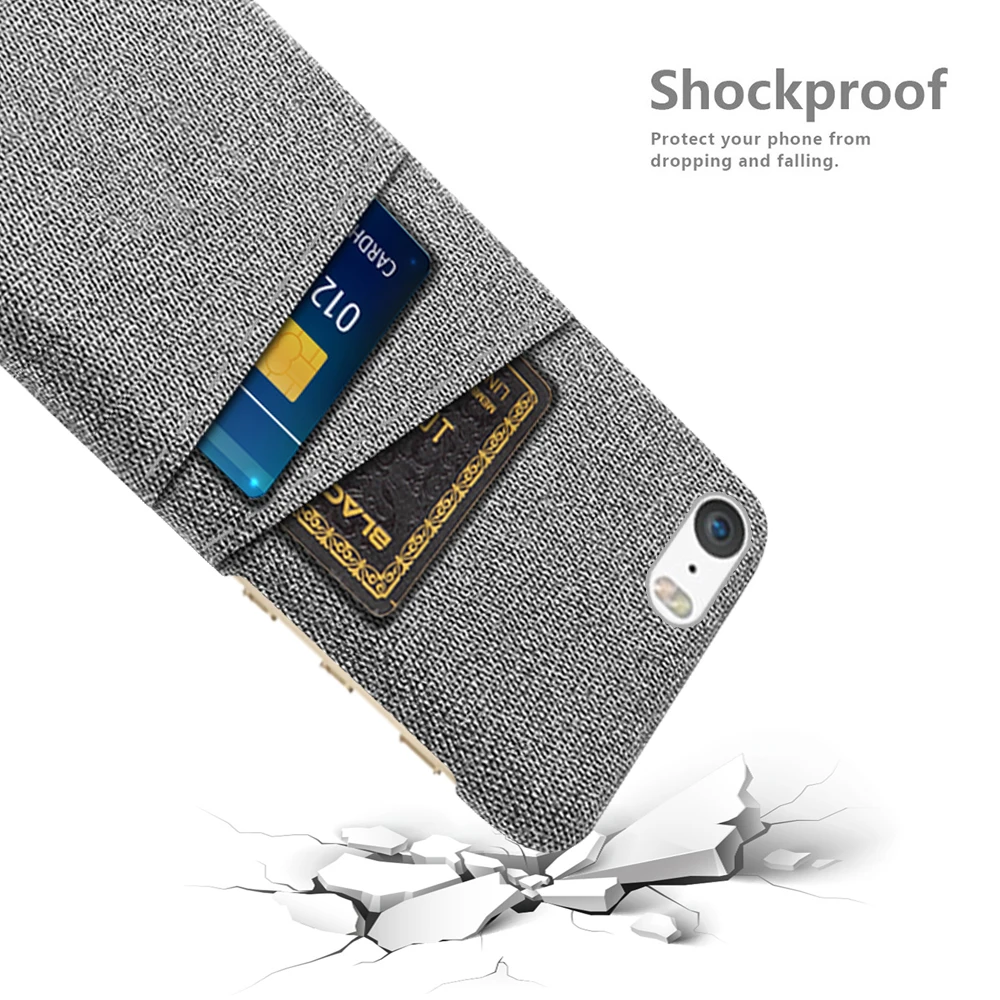 Luxury Fabric Dual Card iPhone Case
