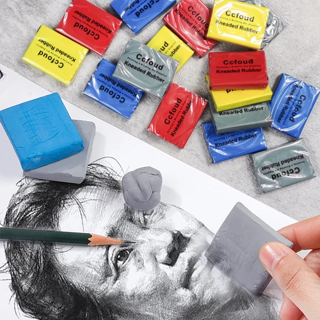 Kneaded Rubber Erasers, Colored, 4/27 Pack - Blend, Shade, Smooth, Correct, and Brighten Your Sketches and Drawings 1