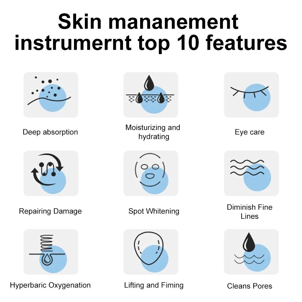 AOKO Aktualisierte 10-in-1-Blasen, Hautpflege, Gesichtsspa, Wasserstoffreinigung, Gesichtsreinigung, professionelle Schönheitsmaschinen – Detail 10