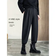 

Black Men's Harem Pants Korean Version Hip-hop 2022 Spring Men's Fashion Street Casual Overalls Jogging Pants Solid Color