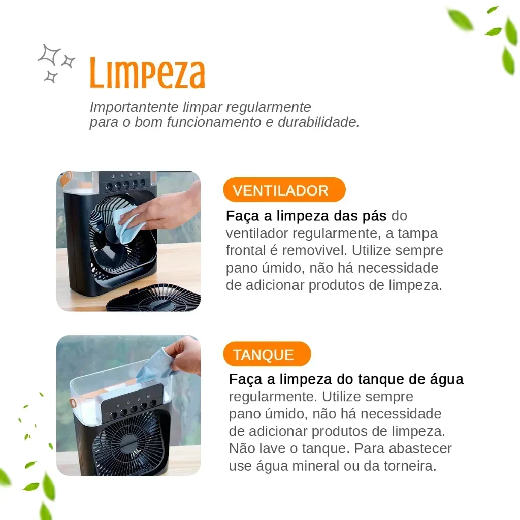 Portable Air Cooler Humidifier Fan AIr Conditioner Mini Fan Water-cooled Silent for Office Household 3 Speed