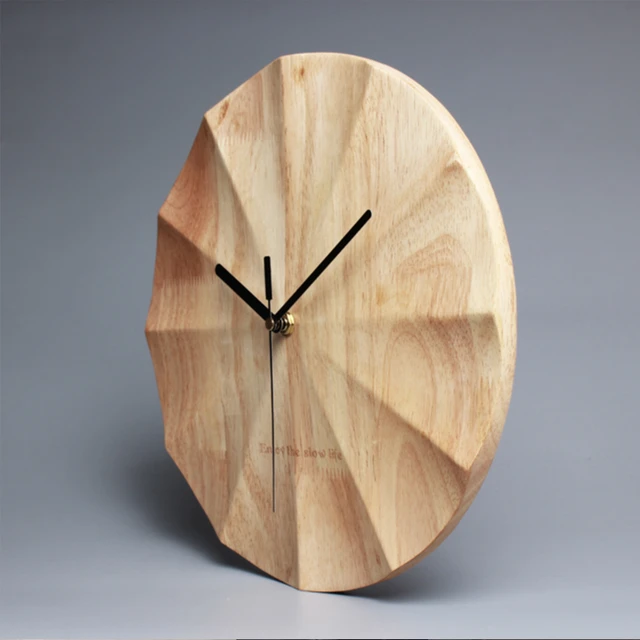 3d Wall Clock Wooden Clock Modern Design Wall Watches Home Decor Art Hollow  Wall Watch Large Wall Clock 12 Inch Reloj De Pared Wood No Leaf