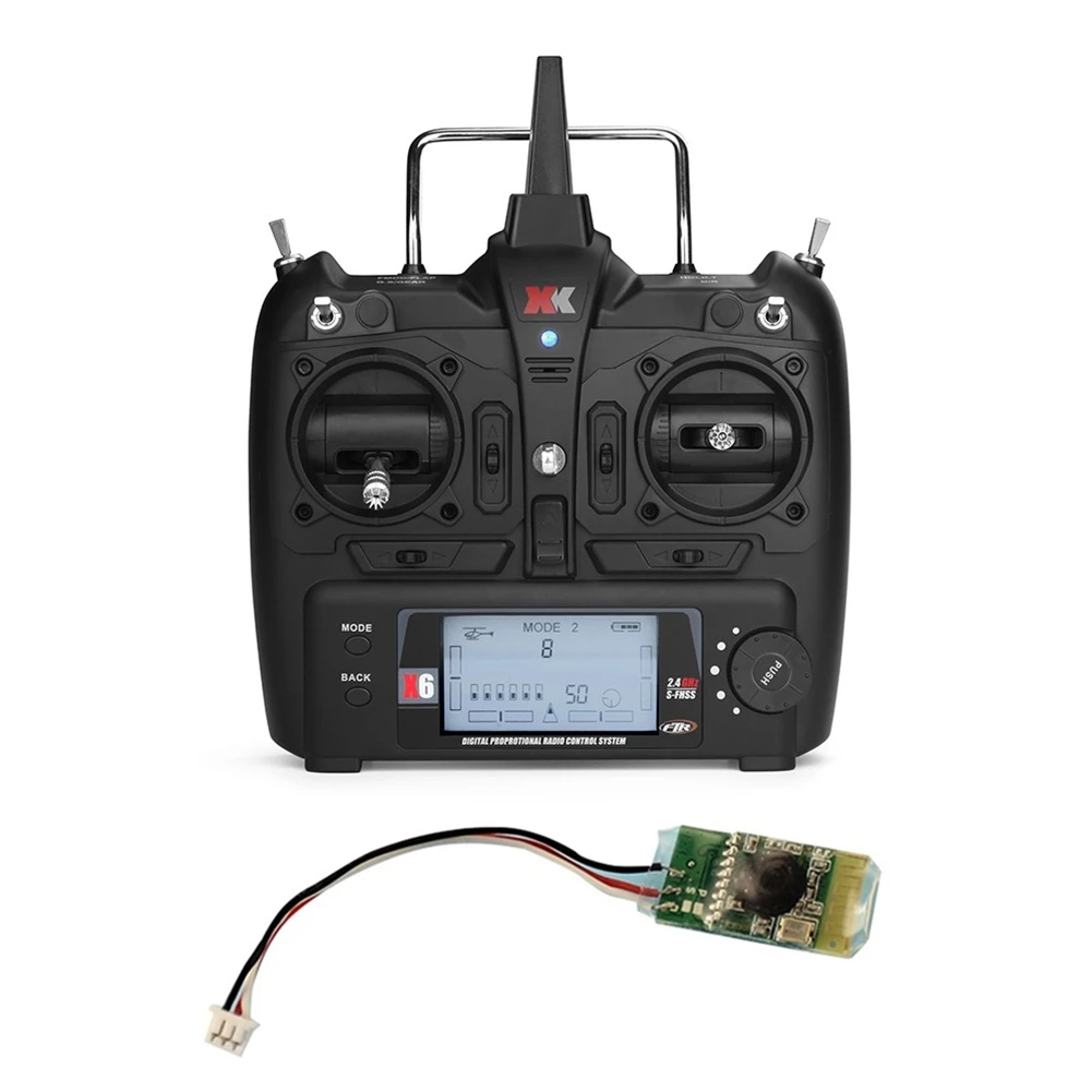 

X6 Transmitter Remote Controller and S-FHSS Receiver for Wltoys XK A500 A220 A250 A210 A160 RC Airplane Upgrades Parts